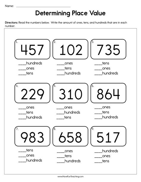 Place Value Worksheets .